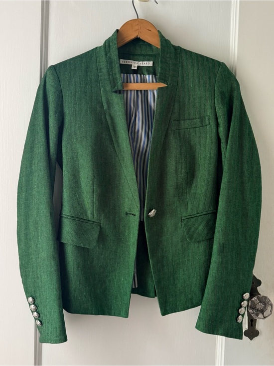 Veronica Beard Jackets & Blazers - Veronica Beard Farley Linen Blend Dickey Jacket in Green